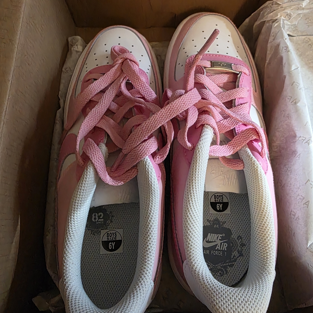 Custom Air Force 1 Bubblegum Drip Sneakers New In Box Size 6 - Picture 5 of 5
